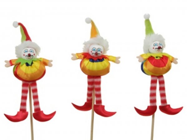 Stecker Clown 3-fach sortiert 15 cm VE 6 St