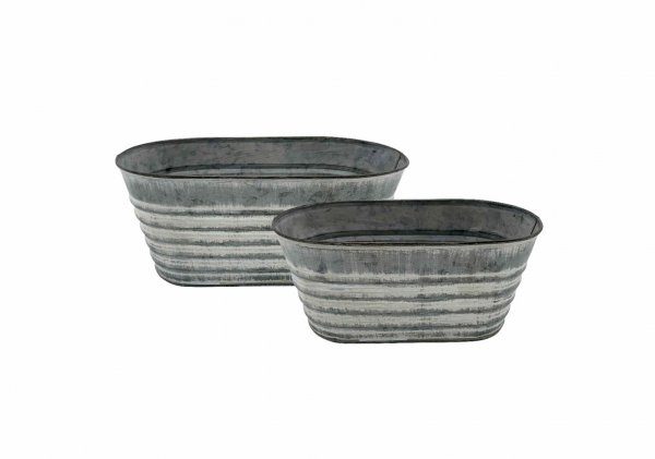 Metalljardiniere L 23,5/28,5 cm 2er Set