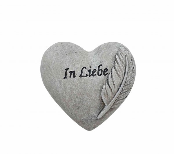 Herz mit Feder In Liebe 9 cm