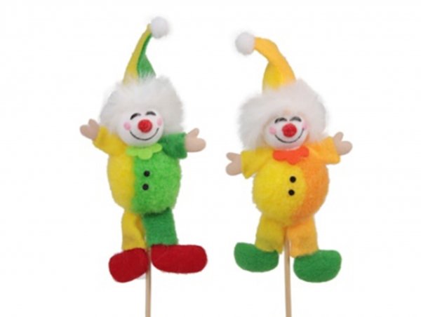 Stecker Clown 2-fach sortiert 14,5 cm VE 6 St