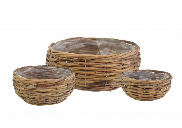 Rattan-Korb rund bauchig Ø 22/27/32 cm 3er Set