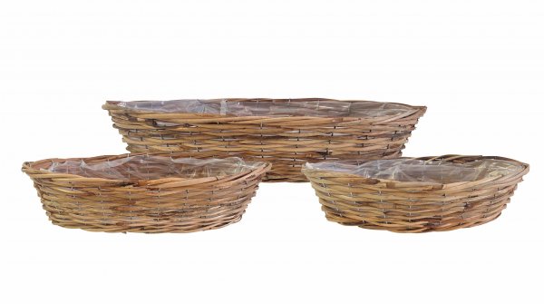 Rattan-Korb Schiffchen 38/47/57 cm 3er Set