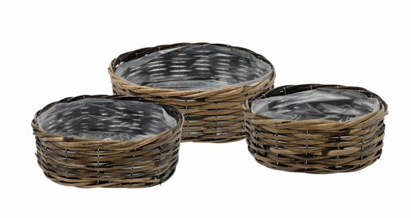 Rattankorb oval 23/27/33 cm 3er Set