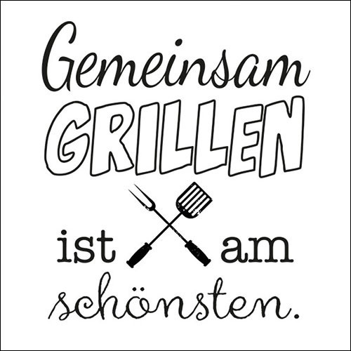 Serviette Gemeinsam Grillen 33 cm VE Set à 20 St