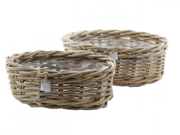 Rattan-Schale oval 37/44 cm 2er Set