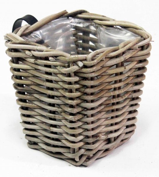 Rattan-Balkonkorb eckig 15 cm