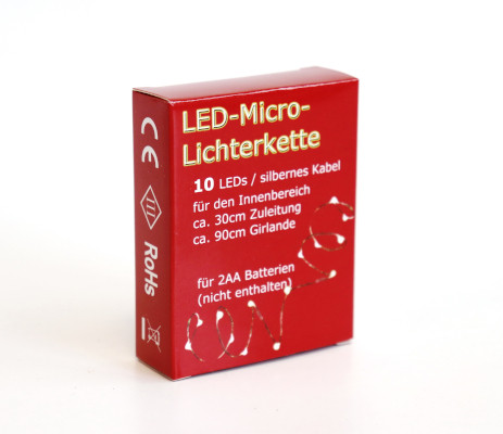 LED Microlichterkette 10 Lichter