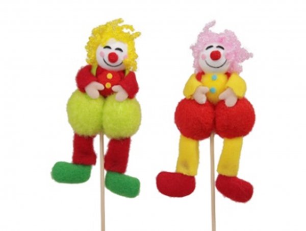 Stecker Clown 2-fach sortiert 11 cm VE 6 St