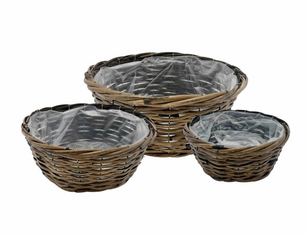 Rattankorb rund Ø 22/26/30 cm 3er Set