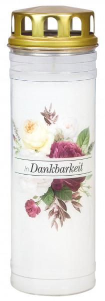 Grablicht Rose Dankbarkeit 23 cm