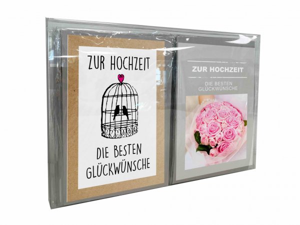 Grußkartenbox Hochzeit 4 Motive 15 cm VE 40 St