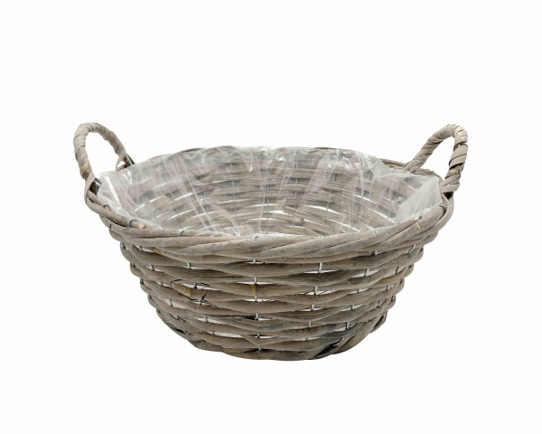 Rattan-Pflanzschale konisch mit 2 Griffen Ø 35 cm